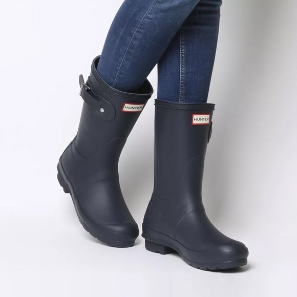 NIB Hunter Original Short Rain Boots in Navy Women Size 9 - Picture 1 of 16